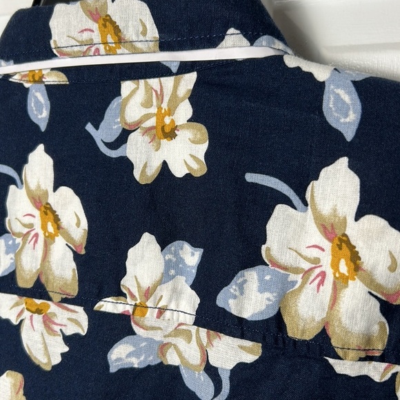 Jack & Jones XL blue yellow floral cotton linen blend men dress shirt NWT! - Picture 11 of 16